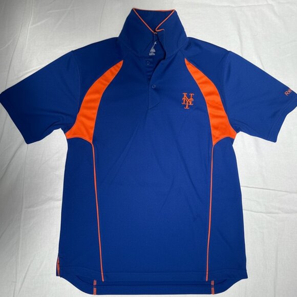 Reebok New York Mets Polo Shirt Mens Size S Blue MLB Baseball Embroidered Logo - Picture 1 of 7